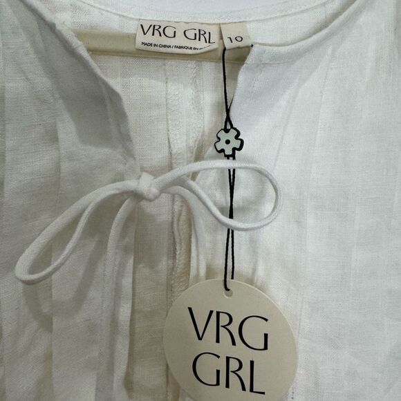 NWT VRG GRL Valeria Linen Top White - Picture 14 of 16
